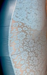 38 40 DD Tight Vintage Satin Lace Bra Girdle Full Slip Spandex Shaper