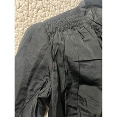 Antique 1890s Victorian Mourning Bodice Black Silk Pleated Gothic Edwardian