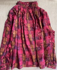 DAVID MATTHEW Women 14 Vintage 80’s Blouse Multicolor Bright Long Sleeve, EUC