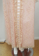 Vintage Odette Barsa Pink Nylon Lace Peignoir Set SMALL New Old Stock Tags Fancy