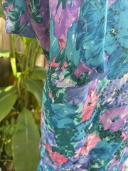 VTG Diane Freis 100% Silk Set of 2 Top & Skirt Vibrant Multicolor Beads Sequins