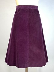 Vintage 1970’s-1980’s deep purple cotton corduroy skirt from ALEXANDER’S size 16
