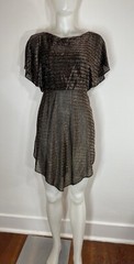 VTG 70s Disco Metallic Top Side Slits Lined Top SZ 5 MARA J ( FLAWS