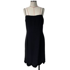 Vintage D’ore Womens Size 12 Black Beaded Sheer Dress Slip Set