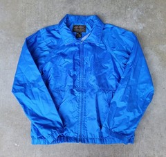 Eddie Bauer Navy Womens Medium Vented Rain Windbreaker Jacket Packable Hood M
