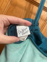 VTG 1970s De Weese Design Mint Aqua Terry Velour 2pc Jumpsuit Jacket Set Small