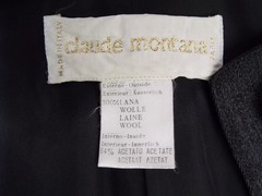 Vintage 1980s Claude Montana Gray Wool Pant Suit Jacket Blazer Shoulder Pads SM