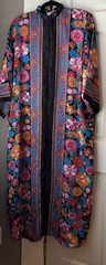 Vintage Ruth Norman New York Zipper Up In Front Kaftan Dress Robe Kimono Sz M