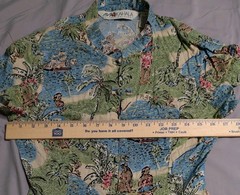 Kahala Hawaii Collection Hawaiian Dress Womens L Tropical Hula Girl Rayon Button