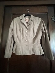 Juniors 1940s JL Hudson Beige Wool Fitted New Look Style Jacket