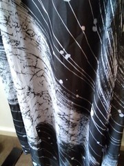 Judy Ann fab BLK/wte Chiffon Maxi.Size SSW.86cm B,W70cm,Hip Free