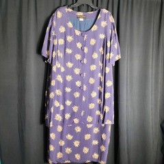 Granny Core Vintage Purple Floral Rayon Dress Plus Size 22W Short Sleeve USA