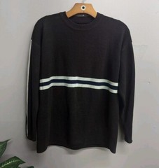 Vintage Union Bay Brown Striped Acrylic Pullover Sweater Blouse Size S/M