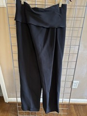 Vintage Prada Black Dress Pants Slacks Sz 44 Trousers W/Decorative Belt Italy