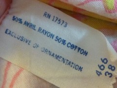 Vtg Charm Cotton Rayon Button Front Robe Flower Power Pink Yellow Sz 38 XL *TLC*