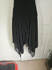 Vintage y2k Papaya Beaded Assymetrical Sheer Formal Party Dress Black Size M