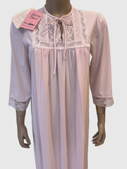 Vtg SHADOWLINE Nursing Hospital Nightgown, Embroidery, Lace NOS w/Tags S/M 80’s