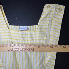 Vintage Yellow Striped Pinafore Apron Dress Womens S Future Nurses Club Uniform