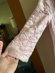 VTG Sears Best Womens Quilted Nylon Robe Light Pink Sz M 1960s Embroidered Pocke