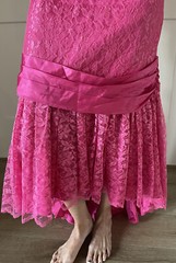 Vintage ILGWU Lace Overlay Dress, Sz 18, Special Occasion, Party, Statement