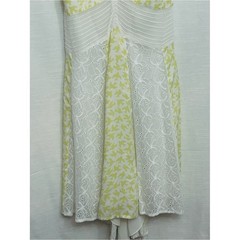 Anthropologie Boho Cottagecore Leifnotes Light Yellow & White V‑Neck Midi Dress