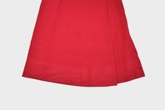 Vintage 60s Dress Womens Small Red Wool House Day Belted Midi 1/2 Sleeve