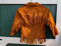 🧡 Vintage 1960s–70s Suede Fringe Child’s Western Jacket Vazquez Hecho En Mexico