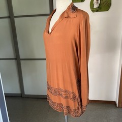 1920s Or 30s Silk Beaded Pullover Blouse M/L