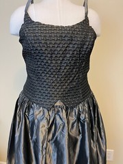 Vintage Scott McClintock Silver Gray Corset Style Full Skirt Dress Sz 14W