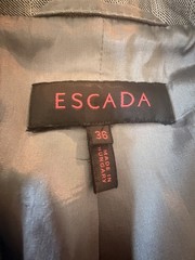 ESCADA Margaretha Ley 90s Vintage Pinstripe Blazer Silk Wool EU 36 Y2K
