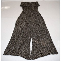 Vintage Strapless Jumpsuit Size S/M 80s 90s Coco Bianco Leopard Print Rayon Flow
