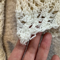 Y2K Vintage Crochet Tie Crop Top XS Small Cream Boho Fairy Grunge Whimsigoth