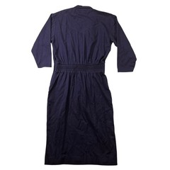 Vintage d.Frank Navy Blue Western Studded Gold Metallic Belted Midi Dress Womens