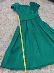 Gigi Young New York 1950s Emerald Green Dress Elegant Party Gown