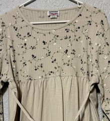 New Addition Maternity Knit Tunic Top Women M Pullover Belted Vintage USA