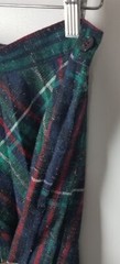 Vtg. Sag Harbor Sz. 30 Plaid Green/Red/White Wool Blend Pleated Midi Skirt