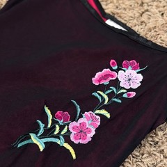 Vintage 90’s Y2K MESH TANK DRESS w FLORAL EMBROIDERY M Grunge Punk Mall Core