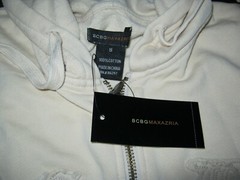 NWT BCBG MAXAZRIA Hoodie BEIGE S Tag 17″ Armpit to Armpit 26″ Neck to Waist