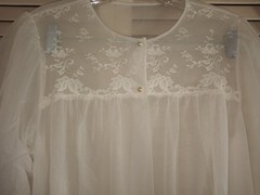 Vintage Shadowline Lingerie Nightgown and Peignoir Robe Chiffon Set Size Small