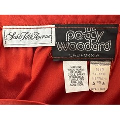 VTG 70s Patty Woodard x Saks Women Red Gaucho Culottes Sz 6 Disco Pleated Silky