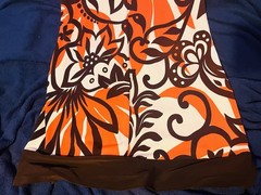 Y2k Vintage B.Smart 70’s Inspired Orange, Brown Floral Mini Dress, Size 3/4