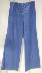 T1 ViNTAGE 70s BLUE DENiM CHAMBRAY WiDE LEG BELL BOTTOM JEANS 13/14 Hong Kong