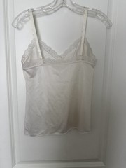 Vintage Deena White Lace Trim Camisole Cami Tank Size 32