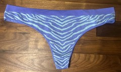 Vtg No Boundaries Thong Panties sz M Y2K Yoga Blue Purple Low Rise