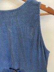 Vintage Willowbend Blue Corduroy Sleeveless Shirt Dress Made in USA 8