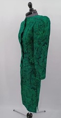 Vintage 80s Raul Blanco Green Skirt Jacket Set Size 6