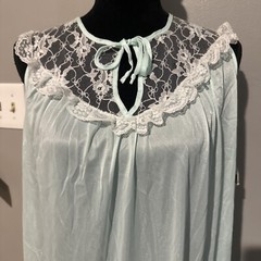 Vintage Sears Carriage Court Mint Green Nylon Nightgown Medium With Tags