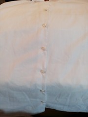 Vintage Michelle Stuart Women`s Small White Shirt Blouse Button Back Secretary