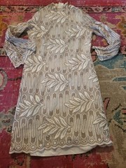 VTG off white lace long sleeve short retro dress Tony Todd womens s or m go go