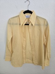 K-mart Vintage 70s Womens Yellow Button Up Dead Stock